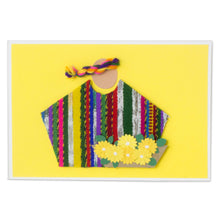 Load image into Gallery viewer, Bright Yellow Greeting Cards with Maya Weaving Insets - Yellow Maya Flowers | NOVICA