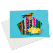 Load image into Gallery viewer, Set of 4 Blue Greeting Cards with Maya Weaving Insets - Blue Maya Flowers | NOVICA
