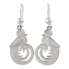 Load image into Gallery viewer, Sterling Silver Bird Jewelry Earrings with Lilac Jade Wing - Quetzal Beauty | NOVICA