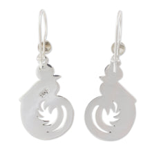 Load image into Gallery viewer, Sterling Silver Bird Jewelry Earrings with Lilac Jade Wing - Quetzal Beauty | NOVICA