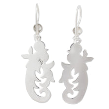 Load image into Gallery viewer, Dark Green Jade on Handmade Sterling Silver Bird Earrings - Forest Quetzal | NOVICA
