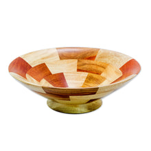 Load image into Gallery viewer, Mahogany and Palo Blanco Wood Fruit Bowl Crafted by Hand - Stairway of Nature | NOVICA