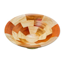 Load image into Gallery viewer, Mahogany and Palo Blanco Wood Fruit Bowl Crafted by Hand - Stairway of Nature | NOVICA