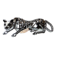 Load image into Gallery viewer, Eco Friendly Mexican Recycled Auto Part Panther Sculpture - Fierce Panther | NOVICA