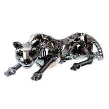 Load image into Gallery viewer, Eco Friendly Mexican Recycled Auto Part Panther Sculpture - Fierce Panther | NOVICA