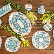 Load image into Gallery viewer, Artisan Crafted Oval Ceramic Platter with Floral Motif - Bermuda | NOVICA