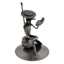 Load image into Gallery viewer, Eco Friendly Spark Plug Don Quixote Sculpture from Mexico - Quixote Reads Cervantes | NOVICA
