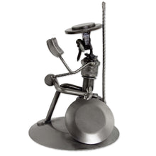 Load image into Gallery viewer, Eco Friendly Spark Plug Don Quixote Sculpture from Mexico - Quixote Reads Cervantes | NOVICA