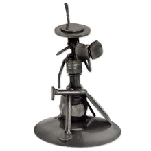 Load image into Gallery viewer, Eco Friendly Spark Plug Don Quixote Sculpture from Mexico - Quixote Reads Cervantes | NOVICA