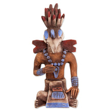 Load image into Gallery viewer, Maya Archaeology Replica Palenque Birdman Ceramic Sculpture - Maya Birdman from Palenque | NOVICA