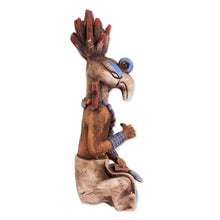 Load image into Gallery viewer, Maya Archaeology Replica Palenque Birdman Ceramic Sculpture - Maya Birdman from Palenque | NOVICA