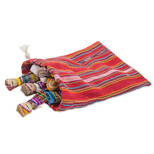 Load image into Gallery viewer, Set of 12 Guatemalan Worry Dolls with Pouch in 100% Cotton - The Worry Doll League | NOVICA