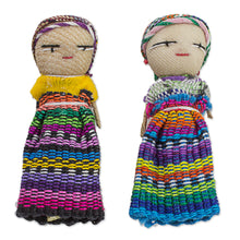 Load image into Gallery viewer, Set of 12 Guatemalan Worry Dolls with Pouch in 100% Cotton - The Worry Doll League | NOVICA