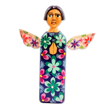 Load image into Gallery viewer, Hand Carved and Painted Wood Angel Sculpture from Guatemala - Sky Angel | NOVICA