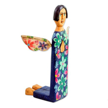 Load image into Gallery viewer, Hand Carved and Painted Wood Angel Sculpture from Guatemala - Sky Angel | NOVICA