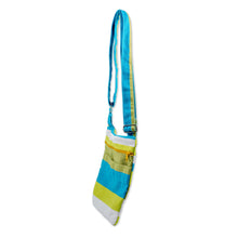 Load image into Gallery viewer, Handwoven Striped Cotton Sling Handbag from El Salvador - Citron Combination | NOVICA