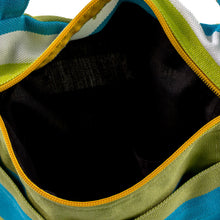 Load image into Gallery viewer, Handwoven Striped Cotton Sling Handbag from El Salvador - Citron Combination | NOVICA