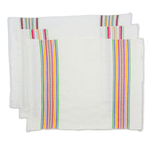 Load image into Gallery viewer, Striped Multicolor 100% Cotton Dishtowels (Set of 3) - Celebration | NOVICA