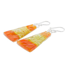 Load image into Gallery viewer, Artisan Crafted Recycled CD Hook Earrings from Guatemala - Rising Sun | NOVICA