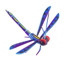 Load image into Gallery viewer, Handcrafted Blue Copal Wood Dragonfly Sculpture from Mexico - Sweet Freedom in Blue | NOVICA