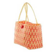 Load image into Gallery viewer, Handwoven Tote in Strawberry Red and Cornsilk - Delightful Day in Strawberry | NOVICA