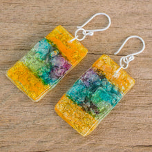 Load image into Gallery viewer, Colorful Recycled CD Dangle Earrings from Guatemala - Celebrate Creativity | NOVICA