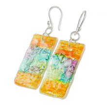 Load image into Gallery viewer, Colorful Recycled CD Dangle Earrings from Guatemala - Celebrate Creativity | NOVICA