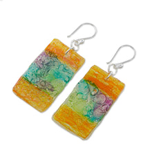 Load image into Gallery viewer, Colorful Recycled CD Dangle Earrings from Guatemala - Celebrate Creativity | NOVICA