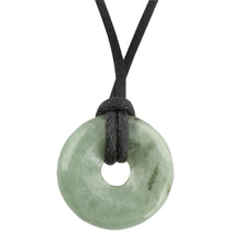 Load image into Gallery viewer, Light Green Circular Jade Pendant Necklace from Guatemala - Mayan Circle of Love | NOVICA