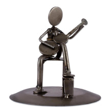 Load image into Gallery viewer, Rustic Auto Part Eco-Friendly Sculpture of a Guitarist - Rustic Guitar Serenade | NOVICA