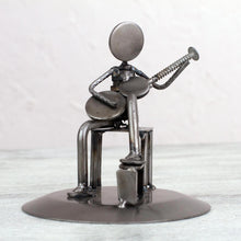 Load image into Gallery viewer, Rustic Auto Part Eco-Friendly Sculpture of a Guitarist - Rustic Guitar Serenade | NOVICA