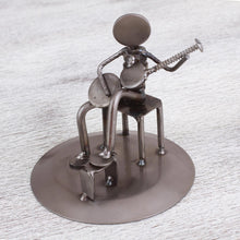 Load image into Gallery viewer, Rustic Auto Part Eco-Friendly Sculpture of a Guitarist - Rustic Guitar Serenade | NOVICA