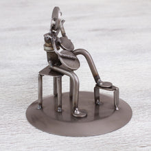 Load image into Gallery viewer, Rustic Auto Part Eco-Friendly Sculpture of a Guitarist - Rustic Guitar Serenade | NOVICA