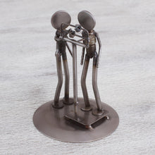 Load image into Gallery viewer, Rustic Recycled Auto Part Sculpture of a Nutritionist - Rustic Nutritionist | NOVICA