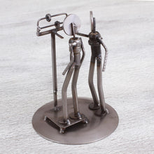 Load image into Gallery viewer, Rustic Recycled Auto Part Sculpture of a Nutritionist - Rustic Nutritionist | NOVICA