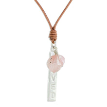 Load image into Gallery viewer, Romantic Rose Quartz Pendant Necklace from Guatemala - Loved | NOVICA