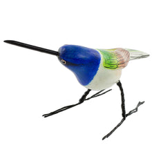 Load image into Gallery viewer, Guatemalan Handmade Jacobin Hummingbird Clay Bird Figurine - Jacobin Hummingbird | NOVICA