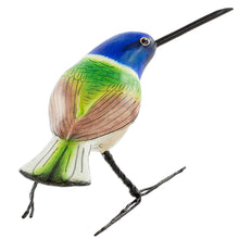 Load image into Gallery viewer, Guatemalan Handmade Jacobin Hummingbird Clay Bird Figurine - Jacobin Hummingbird | NOVICA