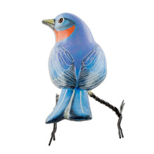 Load image into Gallery viewer, Guatemalan Handmade Eastern Bluebird Ceramic Bird Figurine - Eastern Bluebird | NOVICA