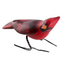 Load image into Gallery viewer, Hand Sculpted, Hand Painted Ceramic Cardinal Figurine - Cardinal | NOVICA