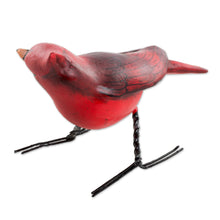 Load image into Gallery viewer, Hand Sculpted, Hand Painted Ceramic Cardinal Figurine - Cardinal | NOVICA