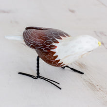 Load image into Gallery viewer, Hand Sculpted, Hand Painted Ceramic Bald Eagle Figurine - Inquisitive Bald Eagle | NOVICA