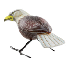 Load image into Gallery viewer, Hand Sculpted, Hand Painted Ceramic Bald Eagle Figurine - Inquisitive Bald Eagle | NOVICA