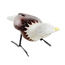 Load image into Gallery viewer, Hand Sculpted, Hand Painted Ceramic Bald Eagle Figurine - Inquisitive Bald Eagle | NOVICA