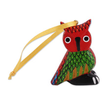 Load image into Gallery viewer, Painted Wood Alebrije Owl Ornaments (Set of 5) from Mexico - Sweet Owls | NOVICA