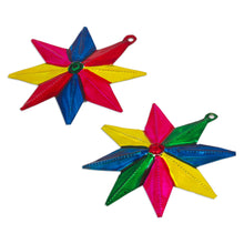Load image into Gallery viewer, Mexican Artisan Crafted Tin Star Ornaments (set of 6) - Guiding Stars | NOVICA