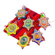 Load image into Gallery viewer, Handcrafted Guatemalan Ceramic Turtle Ornaments (Set of 6) - Tropical Turtles | NOVICA