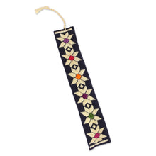 Load image into Gallery viewer, Hand Crafted Multi-Color Embroidered Cotton Bookmark - Star Flowers | NOVICA