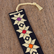 Load image into Gallery viewer, Hand Crafted Multi-Color Embroidered Cotton Bookmark - Star Flowers | NOVICA