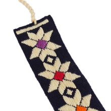 Load image into Gallery viewer, Hand Crafted Multi-Color Embroidered Cotton Bookmark - Star Flowers | NOVICA